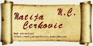 Matija Čerković vizit kartica